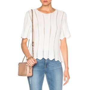 FRAME - Crochet Boxy Top - White